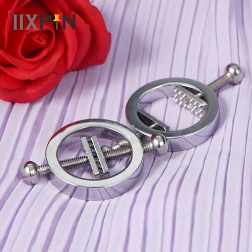 Non Piercing Nipple Ring Round Stainless Steel Shield Piercing Fake Nipple Ring Circle Breast Clamps Body Jewelry For Sexy Women