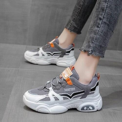 New fashion mesh outdoor casual sports womens shoes thick-soled non-slip all-match womens shoes casual running shoes