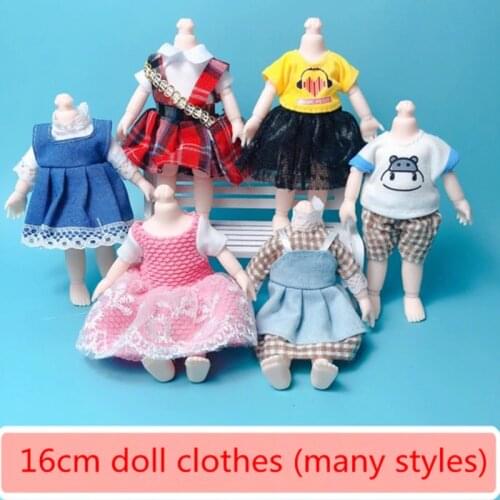 16cm Bjd Doll Clothes High-end Dress Up Can Dress Up Fashion Doll Clothes Skirt Suit Best Gifts for Children DIY Girls Toys