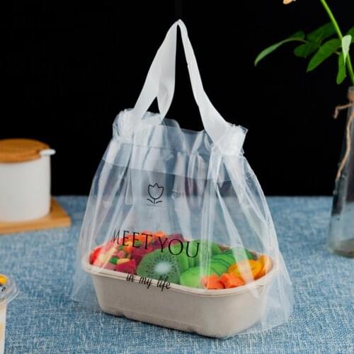 1PCS Transparent Drawstring Bag Clear PouchThicken EVA Plastic Bags for Food cake Shopping Cosmetic Gift Packaging Bags