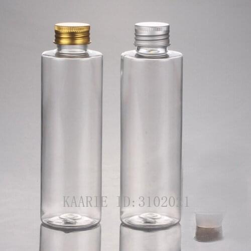 R24 150ml 30pcs/lot Empty PET Cosmetic Clear Refillable Lotion Bottle with Aluminum Lid,DIY Portable Makeup Liquid Shell Package