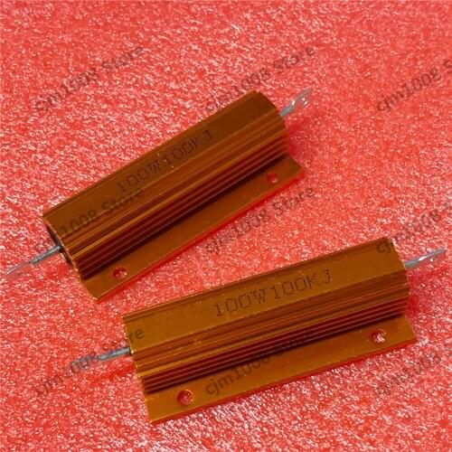 RX24-100W100K Power Metal Shell Case Gold Aluminium Case Wirewound Resistor 100W100KJ 100000ohm 5% Automobile LED lamp resistors