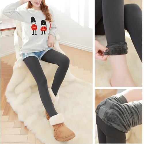 Sexy Women Leggings Elastic Warm Leggings Womens Clothes Pearl Velvet Winter High Waist Leggins Mujer Solid Thick Legins Women