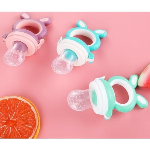 Baby Fruit Food Bite Feeder Toddler Eat Extractor Pacifier Auxiliary Food Molars Gum Newborn Soonther Pacifiers Cartoon Pacifier