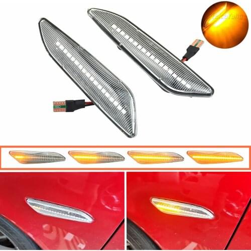 2Pcs LED Dynamic Side Marker Light Arrow Turn Signal Blinker Lamps For Alfa Romeo 156 147 / Fiat Tipo / Lancia Delta 3 Ypsilon