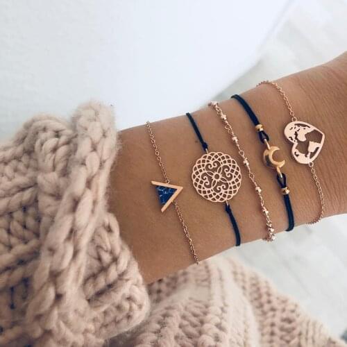 Triangle geometric jewelry exclusively for Europe and Ame ricawholesale moon love bracelet for fashion modern women gifts