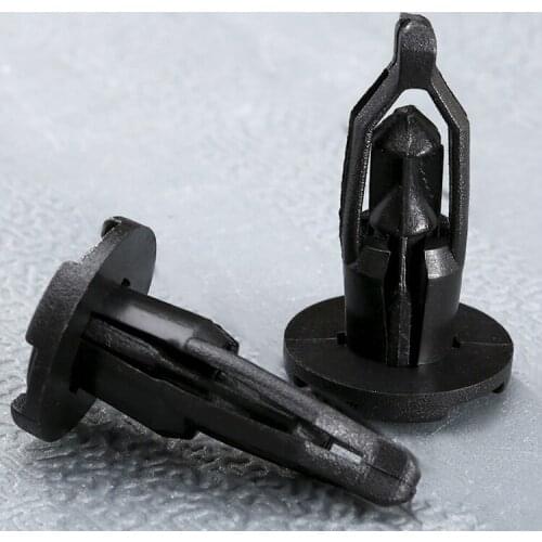 Yetaha 50Pcs 9mm Dia Hole Automobile Door Trim Panel Clip Auto Bumper Fastener Black Push Retainer Fender Cover Rivets Clips