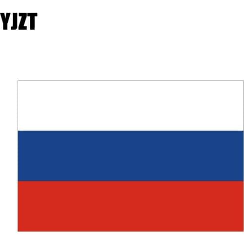 YJZT 10.2CM*6.8CM Personality Body Car Sticker Moto Russia Flag Decal PVC 6-0178