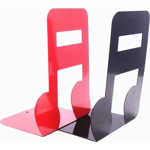 1 Pair Creative Metal Bookends Treble Spectrum / Sixteenth Note Shape Support Holder Desk Stands for Books Decorative Bookends