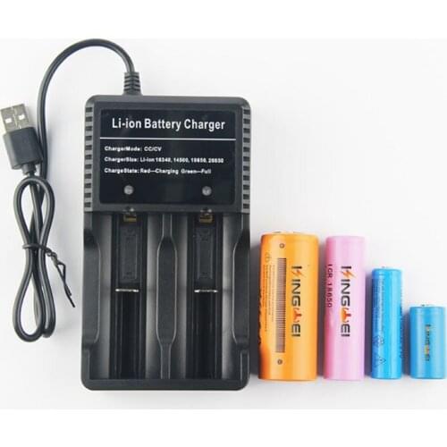 10 Pcs KingWei NK-306 Double Electric 4.2V Charger With USB Cable 3.7V Rechargeable Li ion Battery