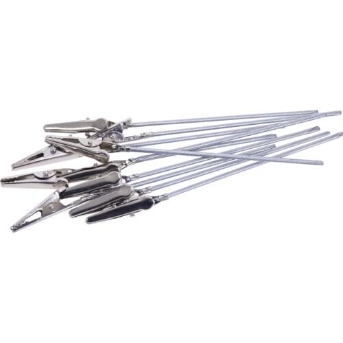 10pcs Non-insulated Alligator Clips 4.7" Length Metal Electric Test Crocodile Clip Clamp