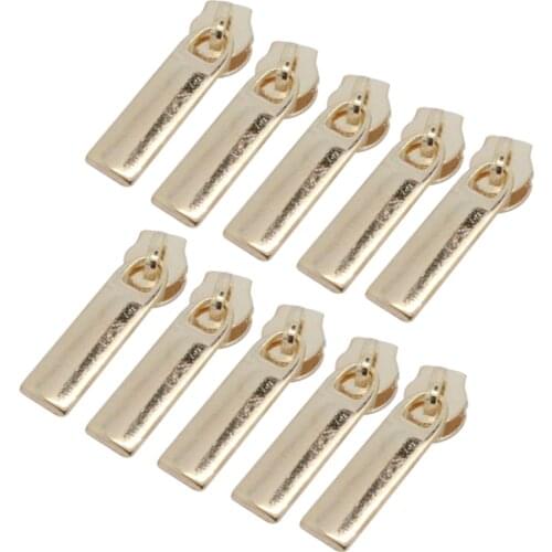 10 Pieces #3 Zipper Repair Kit Zip Slider Zipper Stopper Replacement Instant Rescue Fix Your Own Alloy Gold