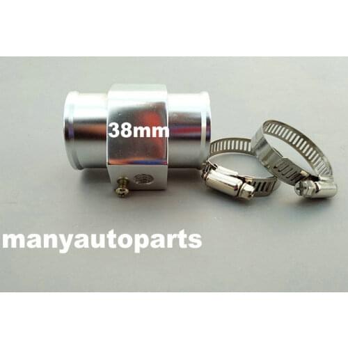 38mm Aluminium Water Temperature Temp Sensor Guage Adapter with Clamps SILVER