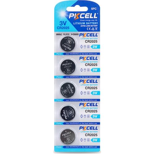 5Pcs CR2025 5003LC литий Батарея BR2025 ECR2025 CR 2025 DL2025 3 V 150 мА/ч, кнопка батареи плоский круглый аккумулятор