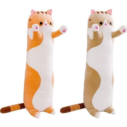 50/70/90cm Long Strip Cute Cat Plush Doll Stuffed Animal Soft Cuddly Toy Pillow F3ME