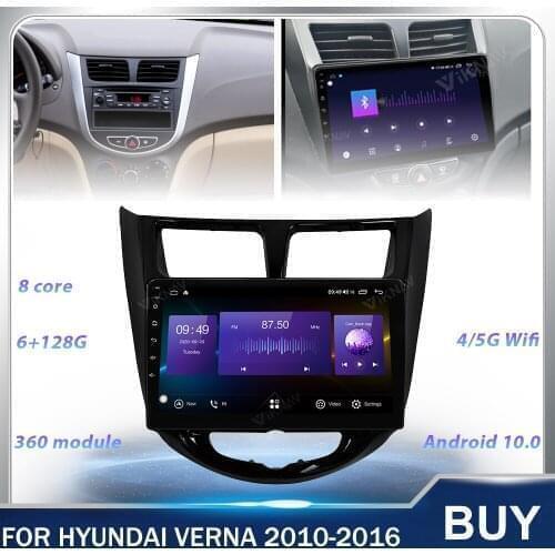 2 Din 128G Android Touch Screen Car Radio GPS Navigation head unit For Hyundai VERNA 2010-2016 Car Stereo DVD Multimedia Player