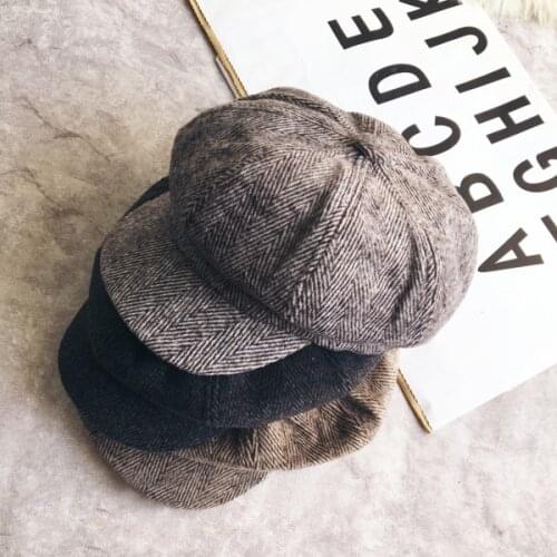 Stripe Beret Hat Vintage Newsboy Hats for Men Women Octagonal Hat Berets Outdoor Leisure Sports Cap Street Sun Windproof Caps