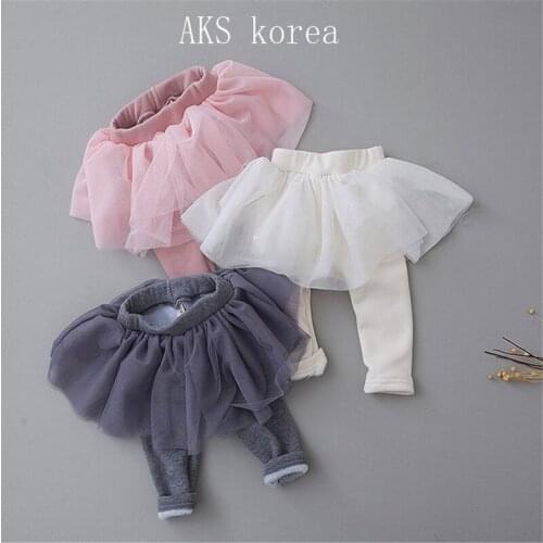 Celana Panjang Bayi / Anak Perempuan Bahan Tebal Aksen Renda Untuk Musim Dingin