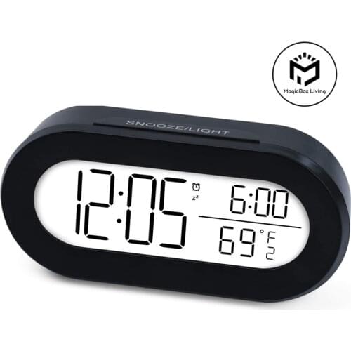 Digital Alarm Clock for Desk or Bedroom Small Alarm Clocks for Kids Soft Backlight Snooze and Temperature Battery Operator Clock