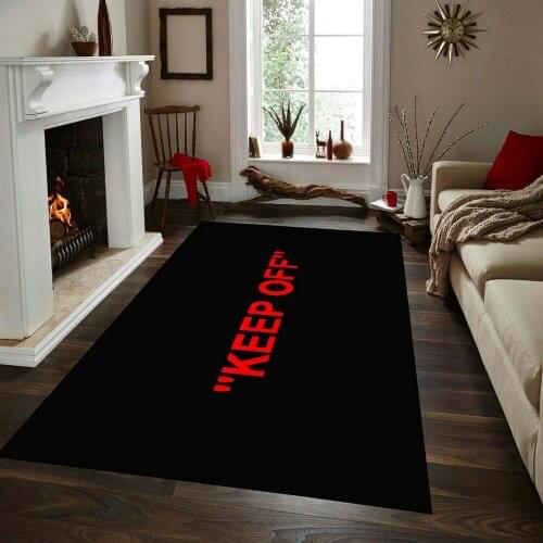 KEEP OFF Black And Red Patterned Carpet , Fan Carpet Non Slip Floor Carpet,Teens Carpet,Area Rug
