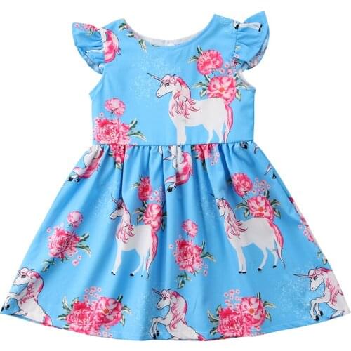 Baby Clothes Toddler Kids Baby Girls Unicorn Party Formal Tutu Dress Sundress Clothes Baby Girl Clothes