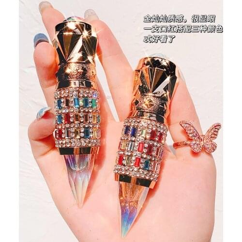 NEW Creative 1 Pc Three-color Lipstick Long Lasting Waterproof A Lipstick Has Multiple Colors Easy Color Lipstick Lip Cosmetic