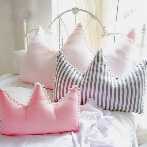 Cotton Crown Princess Home Pillow Bedside Back Cushion for Kids Room Decorative Pillows Toys Sleeping Back Cushion Party Gift