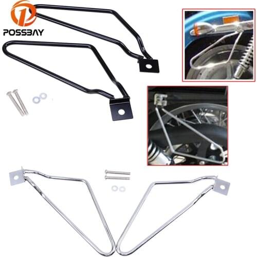 POSSBAY Motorcycle Saddle Bag Support Bars Mount Bracket For Harley Sportster Scooter Accessories Bag Mount Brackets ATV