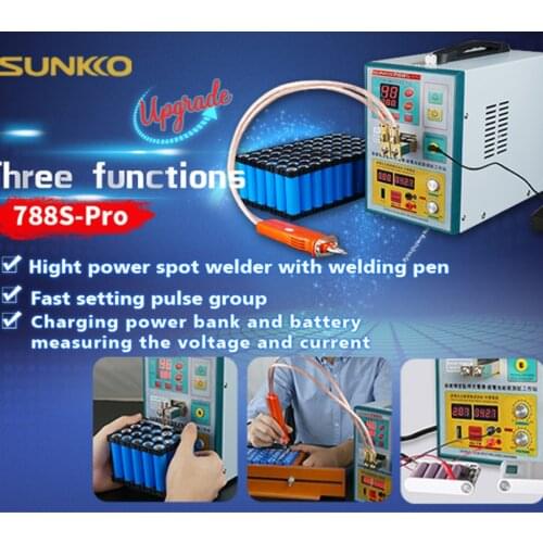 Reliable SUNKKO 788S-PRO 18650 battery spot welding machine 3.2KW High Power spot welder with 71B Spot Welding Pen