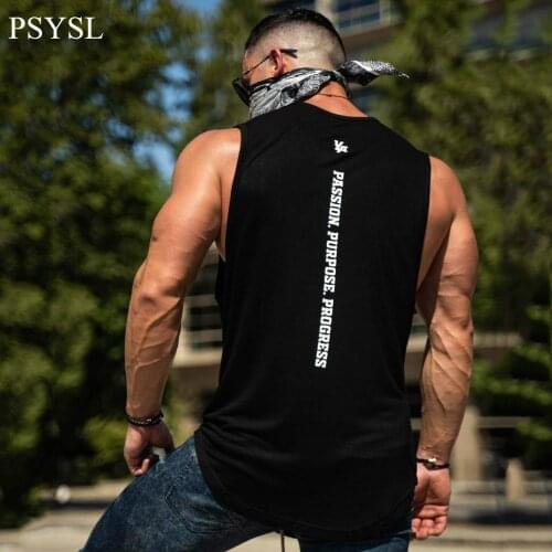 New Men Fitness Vest Singlet Sportswear Workout Tanktop Arrivals Bodybuilding Stringer Tank Top Man Cotton Gym Sleeveless Shirt