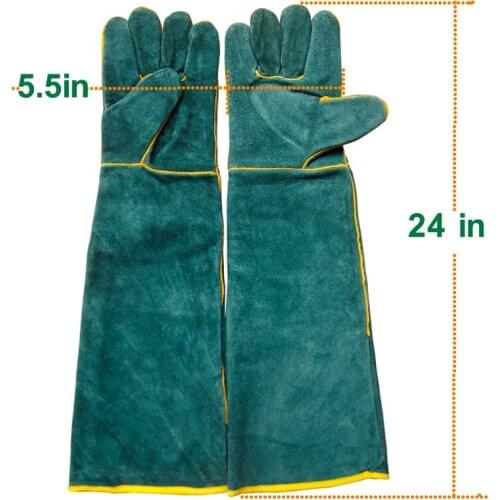 Cowhide Real Leather Work Shop Welding Gloves Heat & Flame Resistant Durable Heavy Duty Thicken lengthen 24 inches Welding Glove