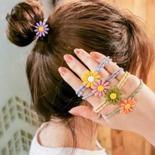 Korean Tiny Flower Elastic Hair Rubber Bands Cute Hair Tie Rope For Women Girls Kids Sweet Ponytail Holder Hair Accessories 2020