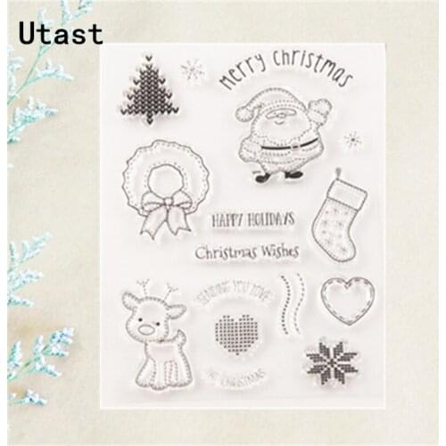 Christmas Santa Claus Clear Silicone Stamps /Transparent Rubber Stamp for DIY Scrapbooking /Photo Album Decorative Craft Making