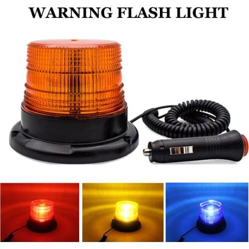 Signal Warning Light 12V/80V LED Flash Beacon Strobe Emergency Lamp Indicator Light Magnetic Roof Lamp with Cigar Lighter