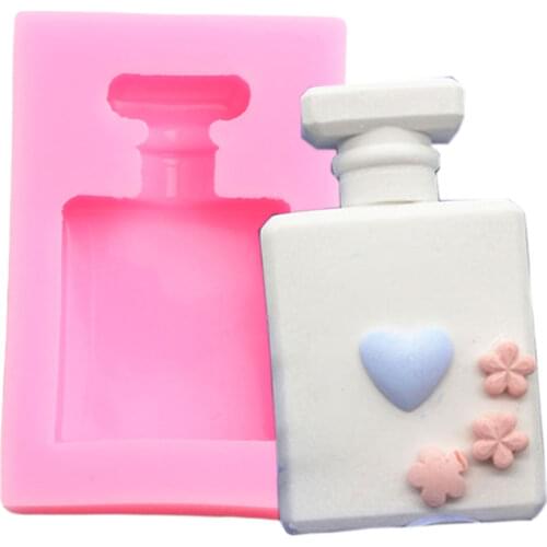 DIY Perfume Bottle Shape Silicone Mold Resin Clay Soap Candle Fondant Cake Decorating Tools Candy Chocolate Gumpaste Moulds