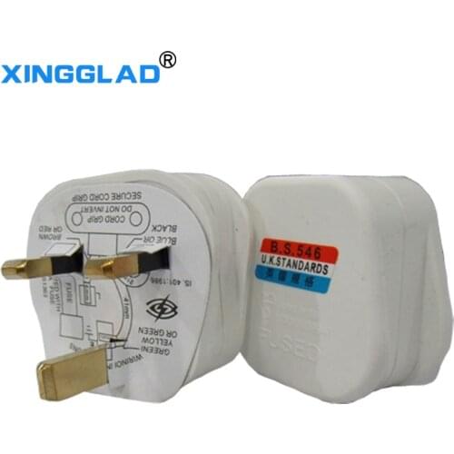 UK 3 Pins AC Electrical Power Rewireable Plug Male Fused Socket Outlet Adaptor Adapter Extension Cord Cable Connector