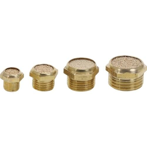 Exhaust Muffler Thread (1/8"1/4"3/8"1/2") Pneumatic Plug Silencer Brass Connector BSLM-01/02/03/04 for Solenoid Valve Fitting