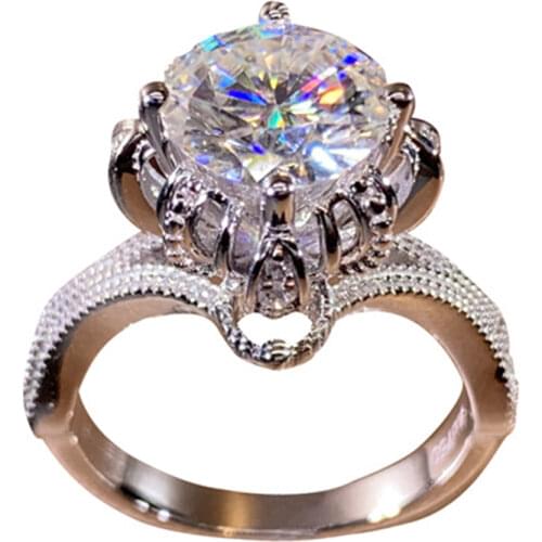 Unique Fountain Ring Womens 925 Sterling Silver Wish Luxury Exquisite Elegant Engagement Wedding Party Anniversary Gift Jewelry