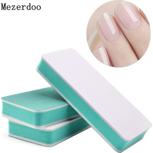 10Pcs Double Side Nail Sanding File Buffer Block Sand Washable Manicure Tool DIY Nail Polish Green White Buffers Beauty Gifts