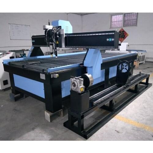 1325 1530 Rotary Plasma Cutter with Drilling Head 4x8 feet Metal Pipe Aluminum CNC Cutting Machine