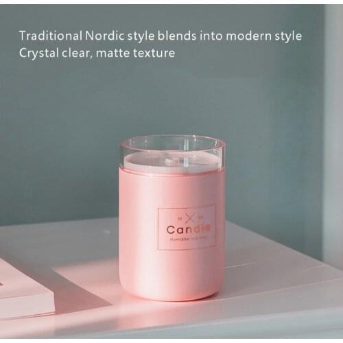280ML Candlestick Night Light USB Humidifier Air Humidifier LED Candle Ultrasonic Cool Mist Essential Oil Diffuser