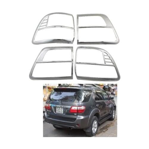 2008 2009 2010 2011 For Toyota Fortuner Hilux SW4 ABS Chrome accessories plated Rear Light Lamp Cover Trim Tail Light Cover 4pcs