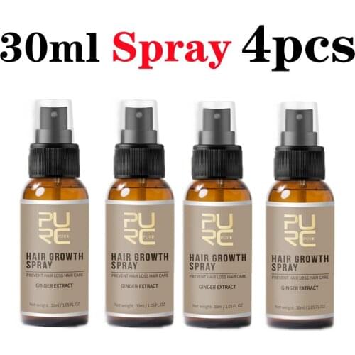 4pcs PURC Hair Growth Spray Fast Grow Hair Oil Prevent Hair loss Hair Regrowth Treatment Men Women Hair Products ​Hair Care 30ml
