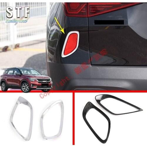ABS Rear Fog Light Lamp Cover Trim Molding Bezel Garnish For KIA Seltos 2019 2020