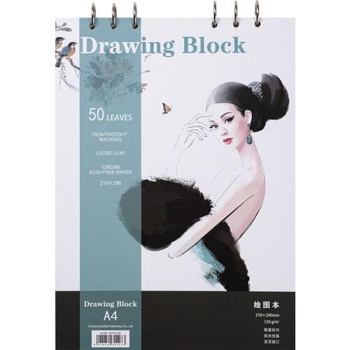 A4 Anime Manga Drawing Book Fashion Blank Artists Sketchbook for Markers Kawaii Сoloring Design Ring Notebook Journal Stationery