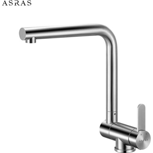 ASRAS-3058 Foldable Kitchen Faucet 304 Stainless Steel Folding Hot and Cold Mixer Kitchen Sink Washbasin Rotating Tap