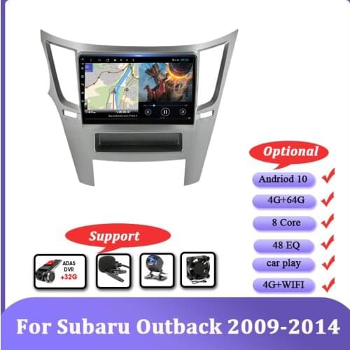 Android 9 8 Core Car Radio For Subaru Outback 3 Legacy 4 2009-2014 4G+64G GPS NavigationCarplay Multimedia Video Player 4G+WIFI