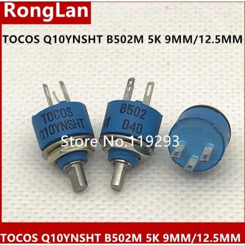 [BELLA] The TOCOS Q10YNSHT B502M 5K potentiometer has a long shank and 9MMH/12.5MMH hole blue feet--5PCS/LOT