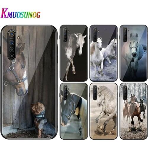 For OPPO A5 A9 2020 F7 Phone Cover Hot Horse Animal for OPPO Reno 2 Z 2Z 2F 3 4 Pro 5G Bright Black Phone Case