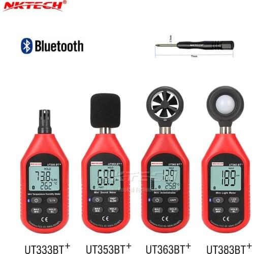 NKTECH UT333BT UT353BT UT363BT UT383BT PLUS Bluetooth Digital Humidity Meter Anemometer LUX Light Meter Luxmeter LCD Sound Meter